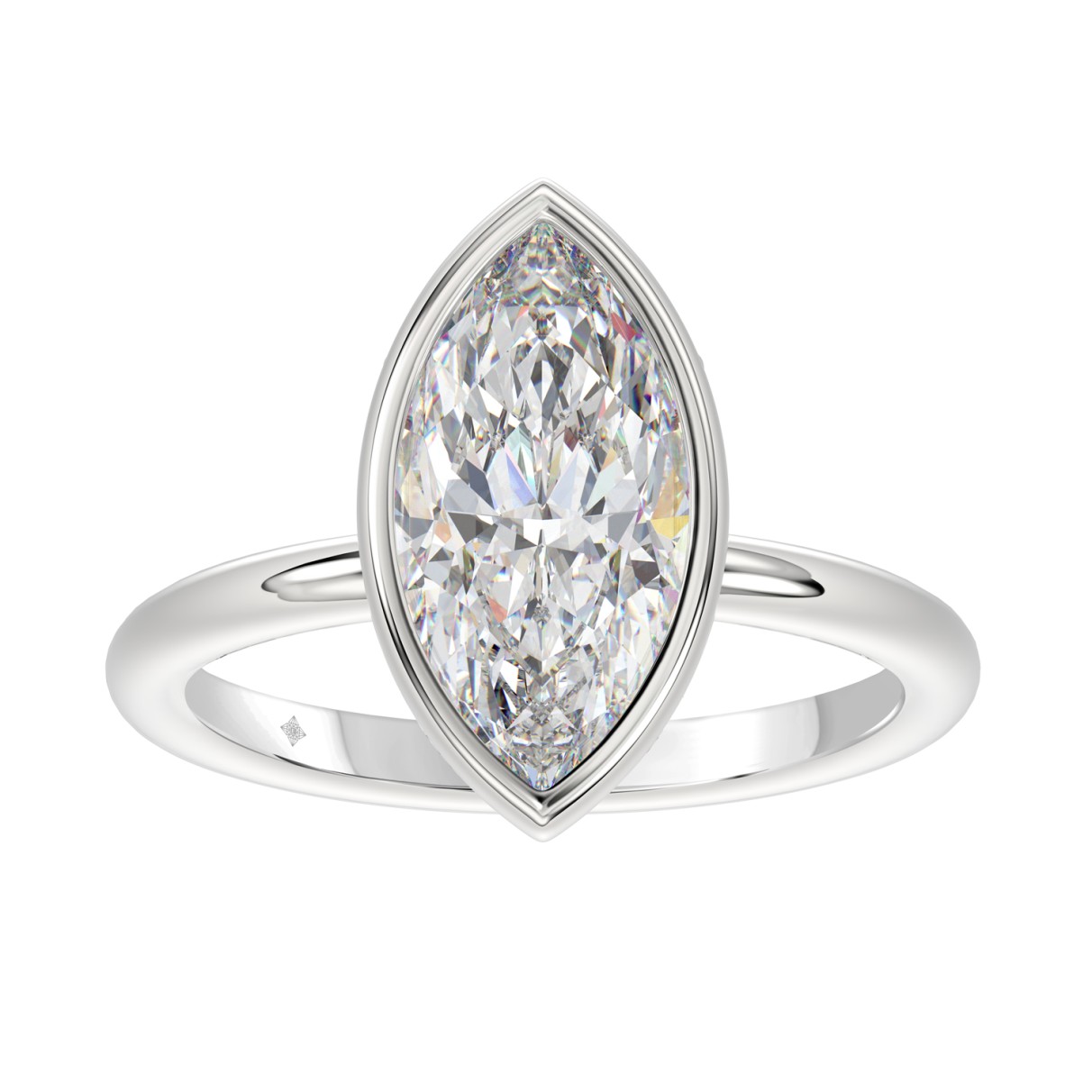 LADIES SOLITAIRE RING 3CT MARQUISE DIAMOND 14K WHITE GOLD (CENTER STONE MARQUISE DIAMOND 3CT )