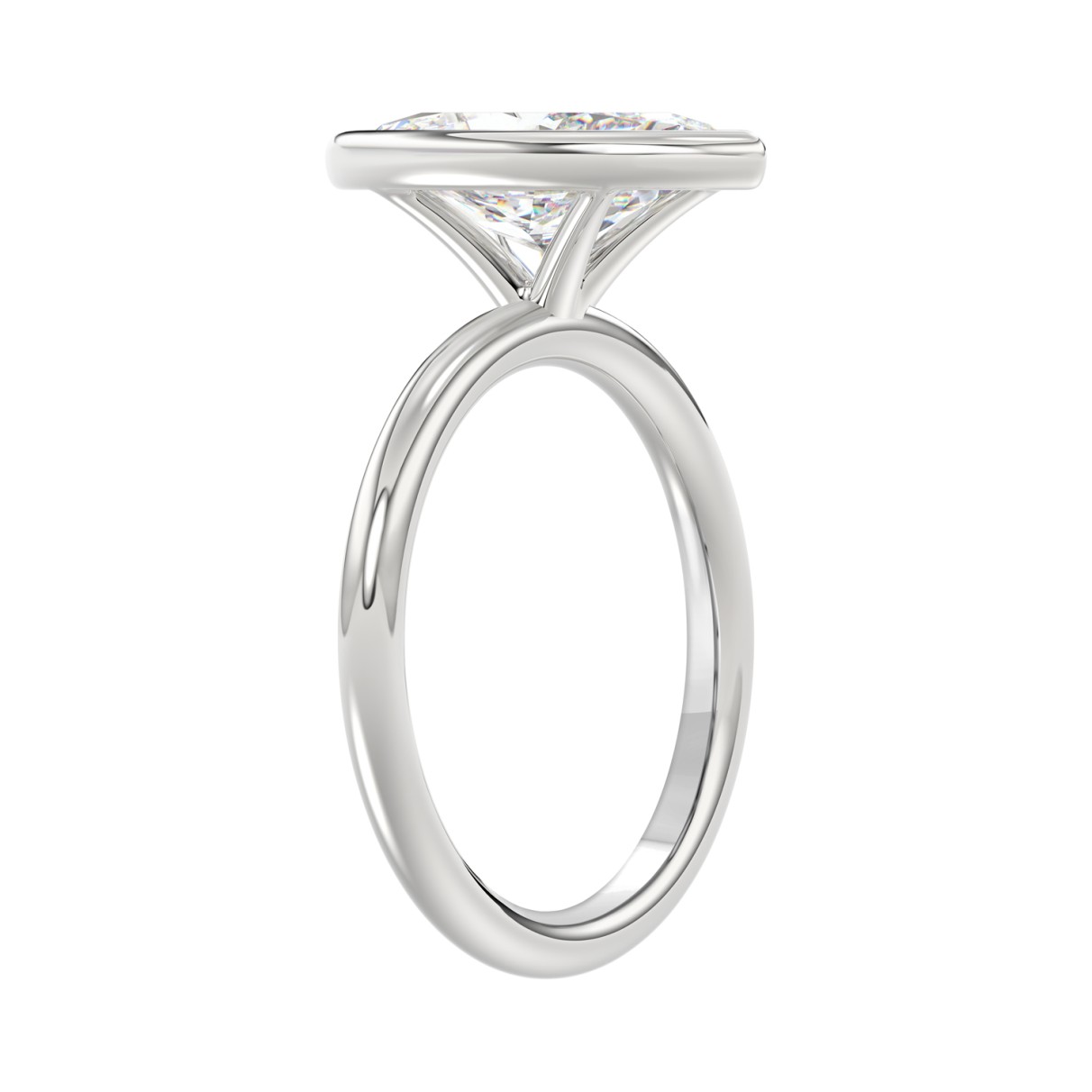 LADIES SOLITAIRE RING 3CT MARQUISE DIAMOND 14K WHITE GOLD (CENTER STONE MARQUISE DIAMOND 3CT )