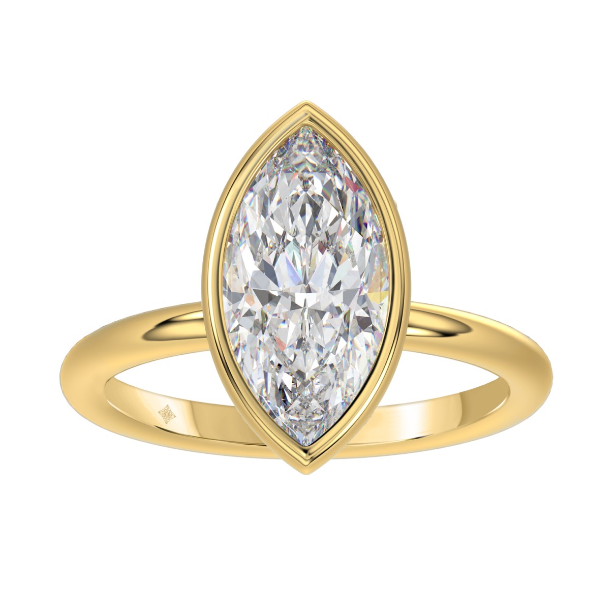 LADIES SOLITAIRE RING 3CT MARQUISE DIAMOND 14K YELLOW GOLD (CENTER STONE MARQUISE DIAMOND 3CT )