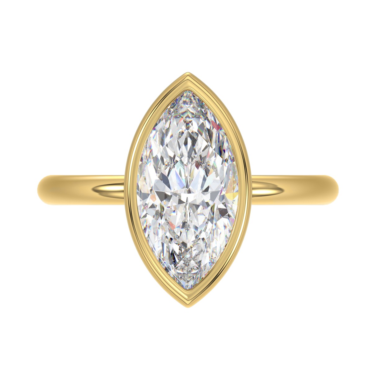 LADIES SOLITAIRE RING 3CT MARQUISE DIAMOND 14K YELLOW GOLD (CENTER STONE MARQUISE DIAMOND 3CT )