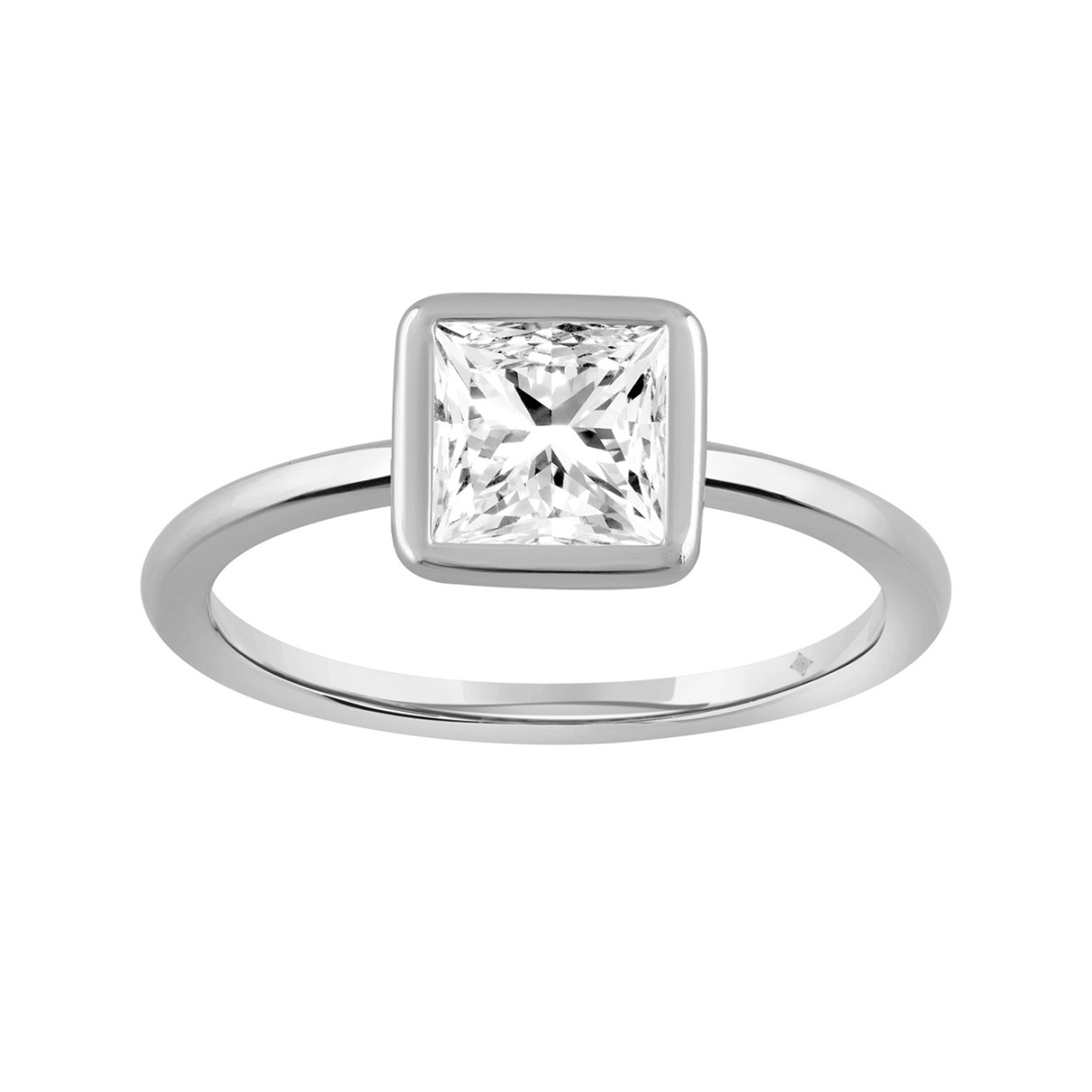 LADIES SOLITAIRE RING 3CT PRINCESS DIAMOND 14K WHITE GOLD (CENTER STONE PRINCESS DIAMOND 3CT )