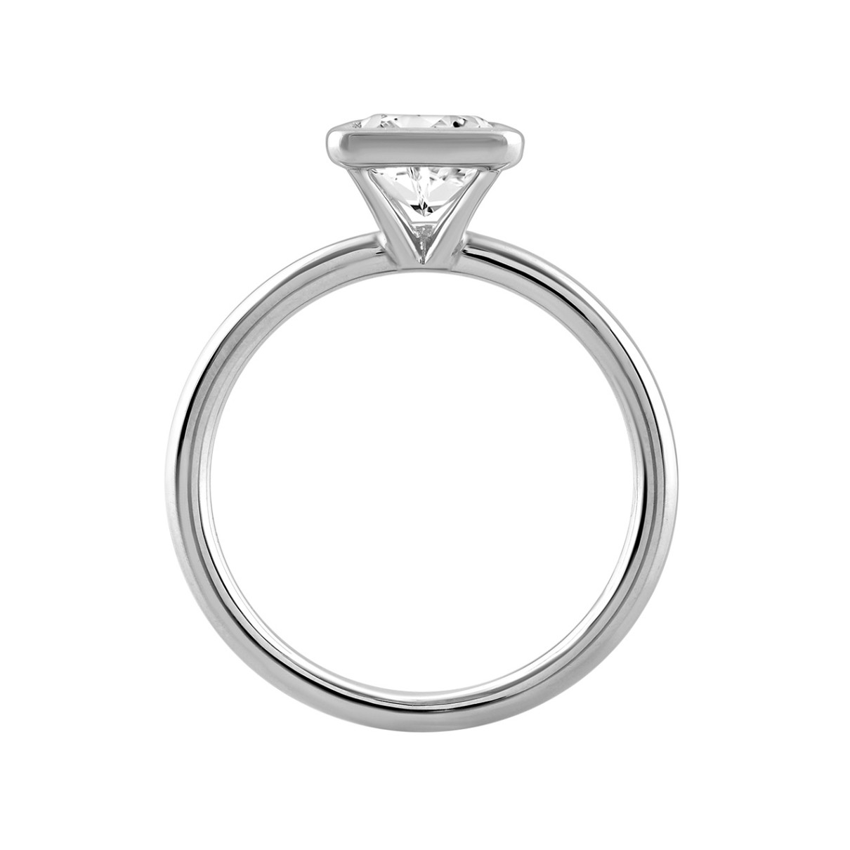 LADIES SOLITAIRE RING 3CT PRINCESS DIAMOND 14K WHITE GOLD (CENTER STONE PRINCESS DIAMOND 3CT )