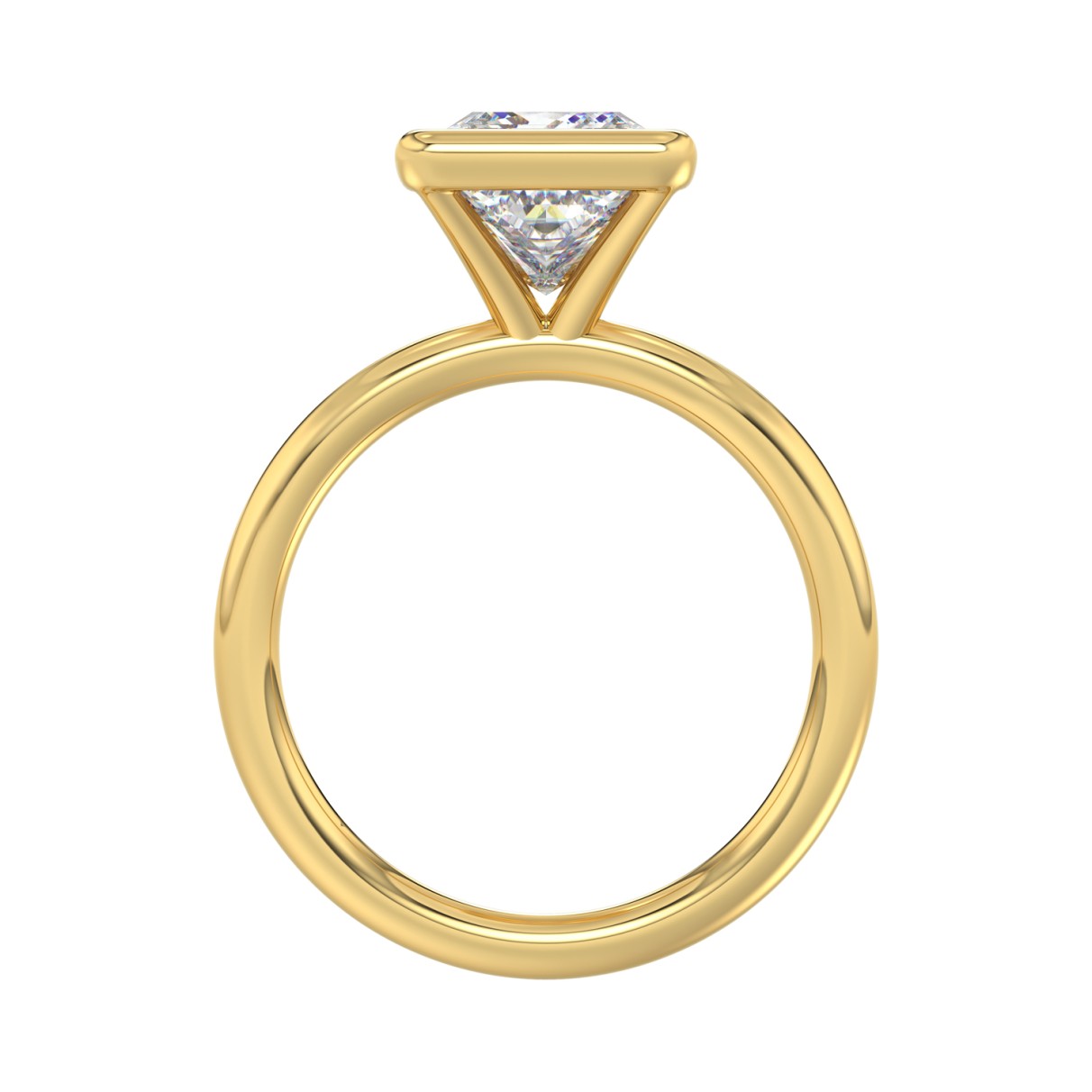 LADIES SOLITAIRE RING 3CT PRINCESS DIAMOND 14K YELLOW GOLD (CENTER STONE PRINCESS DIAMOND 3CT )