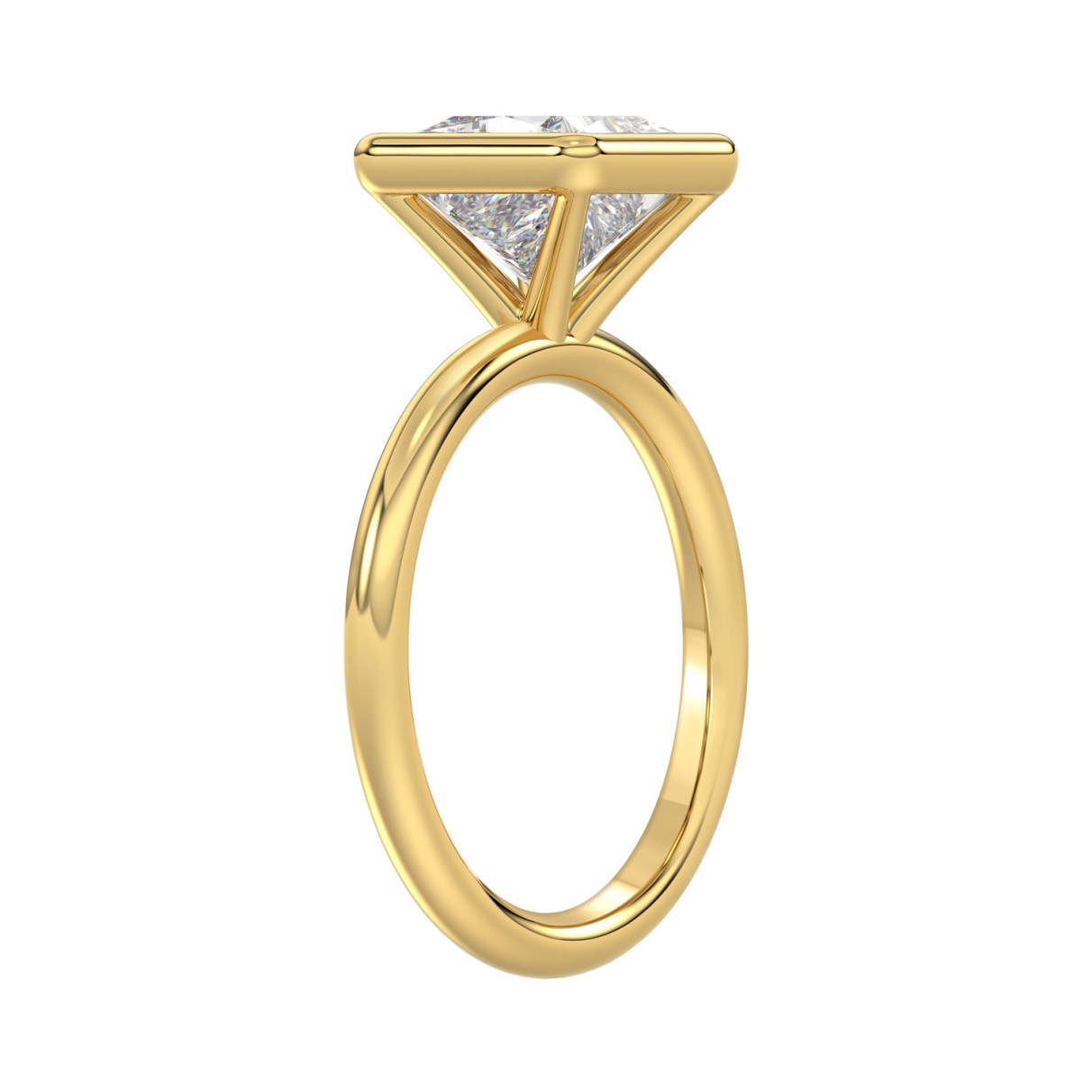 LADIES SOLITAIRE RING 3CT PRINCESS DIAMOND 14K YELLOW GOLD (CENTER STONE PRINCESS DIAMOND 3CT )