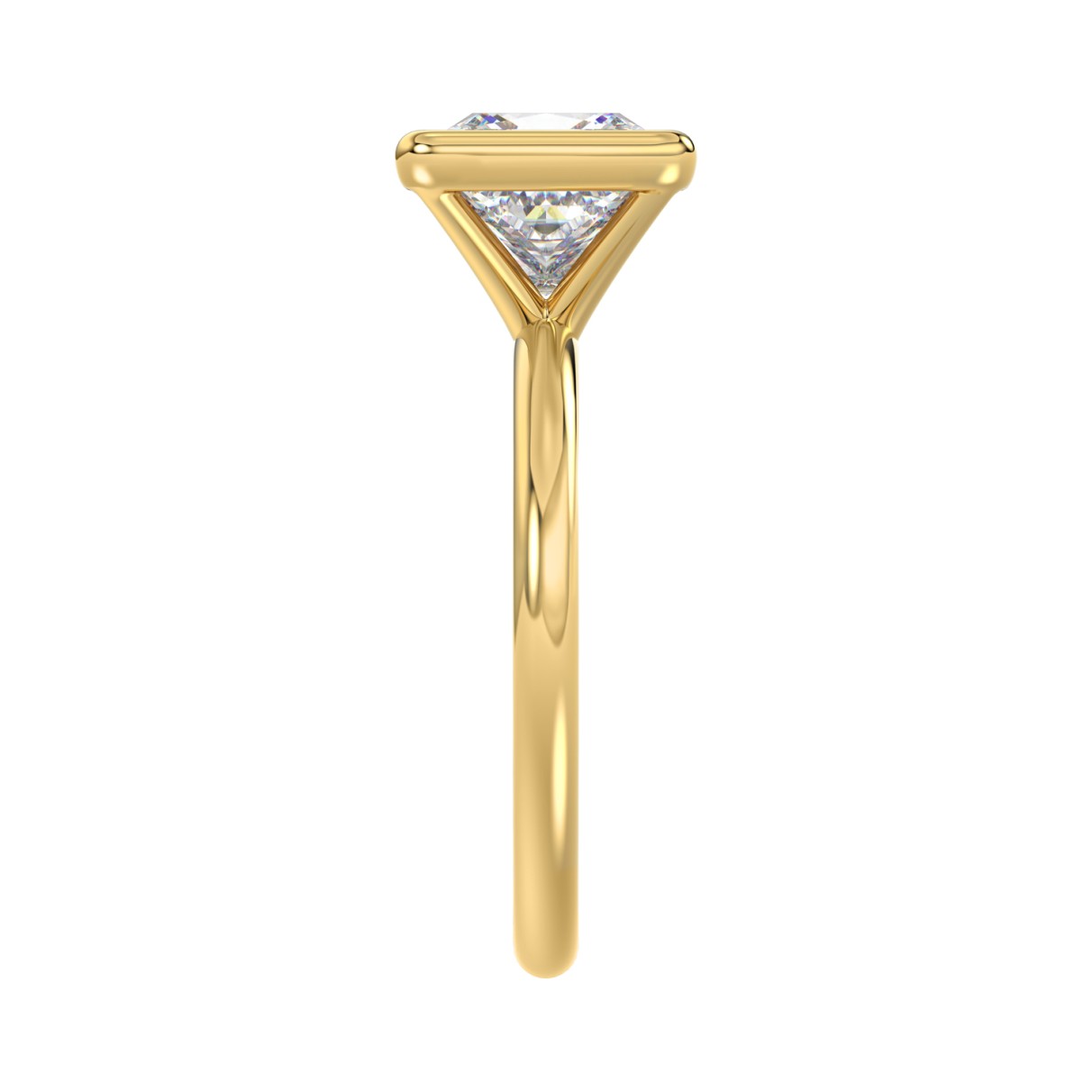 LADIES SOLITAIRE RING 3CT PRINCESS DIAMOND 14K YELLOW GOLD (CENTER STONE PRINCESS DIAMOND 3CT )