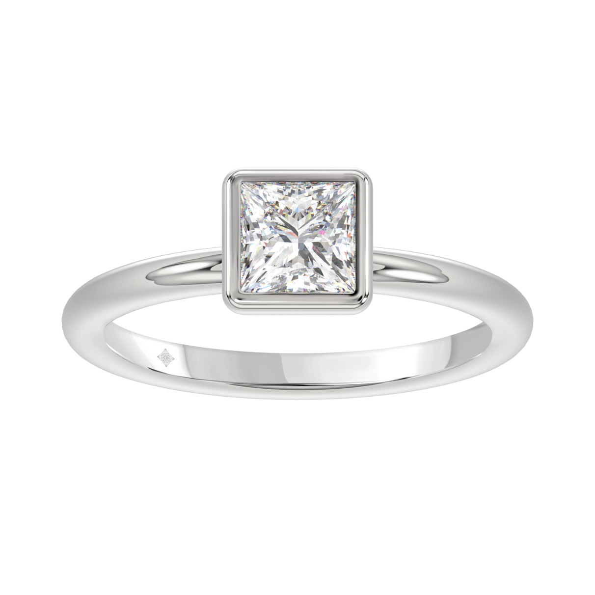 LADIES SOLITAIRE RING 1CT PRINCESS DIAMOND 14K WHI...