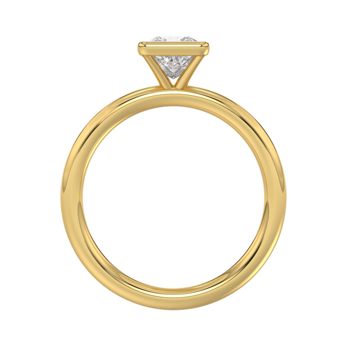 LADIES SOLITAIRE RING 1CT PRINCESS DIAMOND 14K YELLOW GOLD (CENTER STONE PRINCESS DIAMOND 1CT )