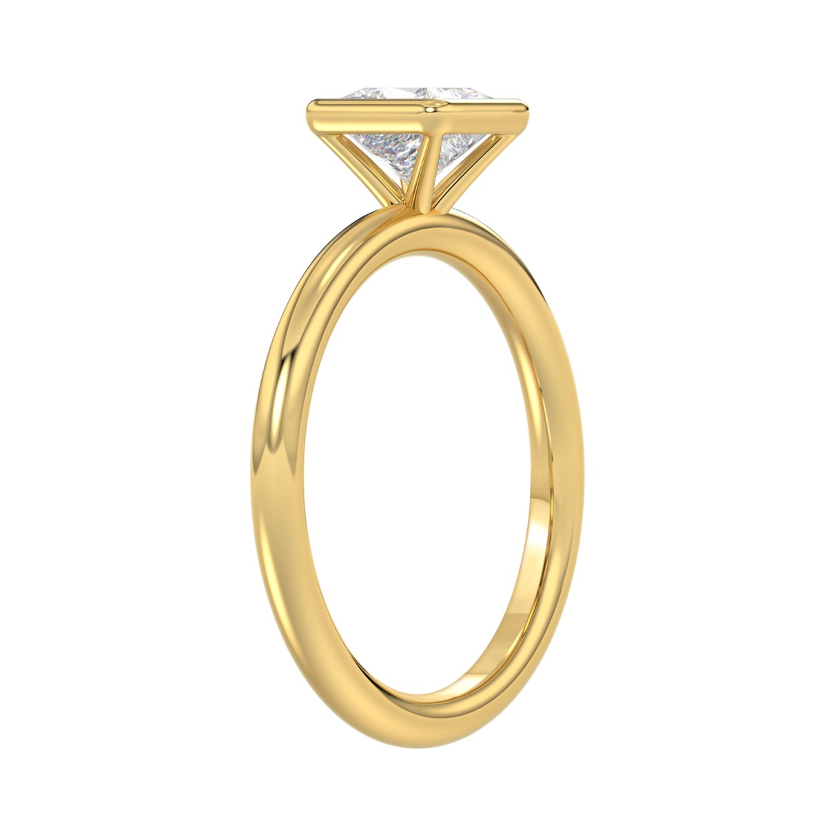 LADIES SOLITAIRE RING 1CT PRINCESS DIAMOND 14K YELLOW GOLD (CENTER STONE PRINCESS DIAMOND 1CT )