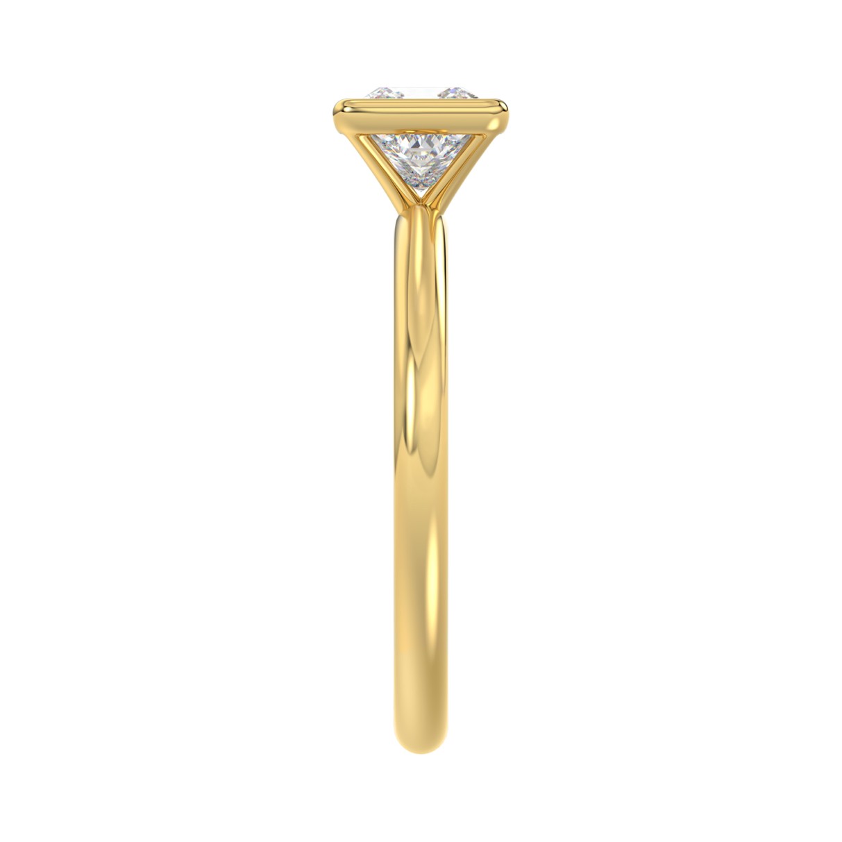 LADIES SOLITAIRE RING 1CT PRINCESS DIAMOND 14K YELLOW GOLD (CENTER STONE PRINCESS DIAMOND 1CT )