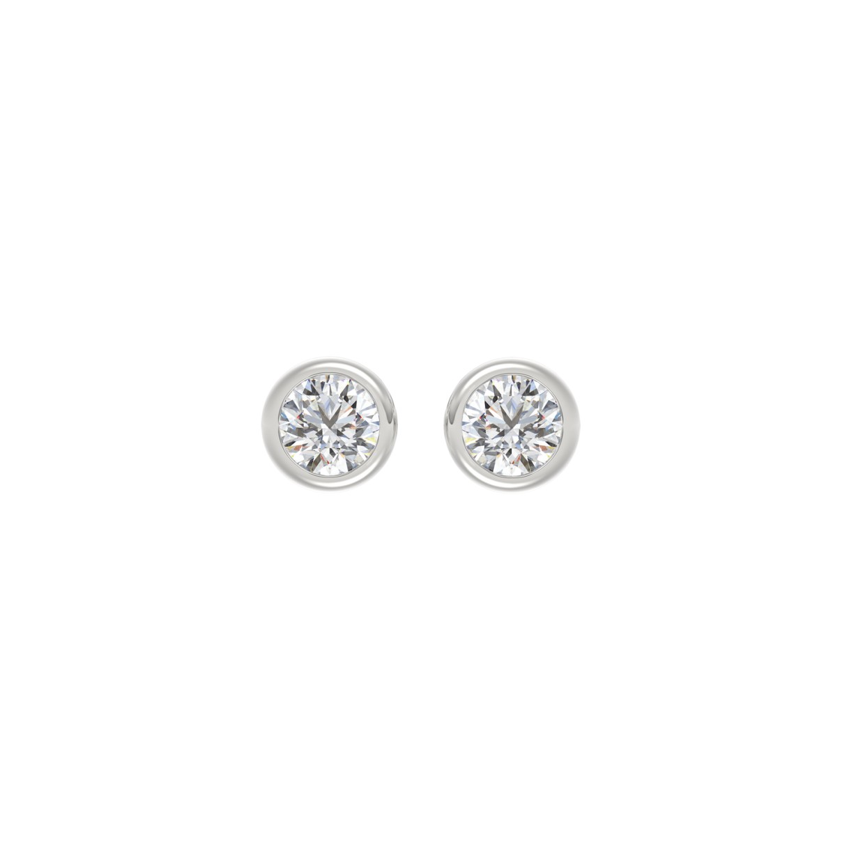 LADIES SOLITAIRE EARRINGS 1CT ROUND DIAMOND 14K WH...