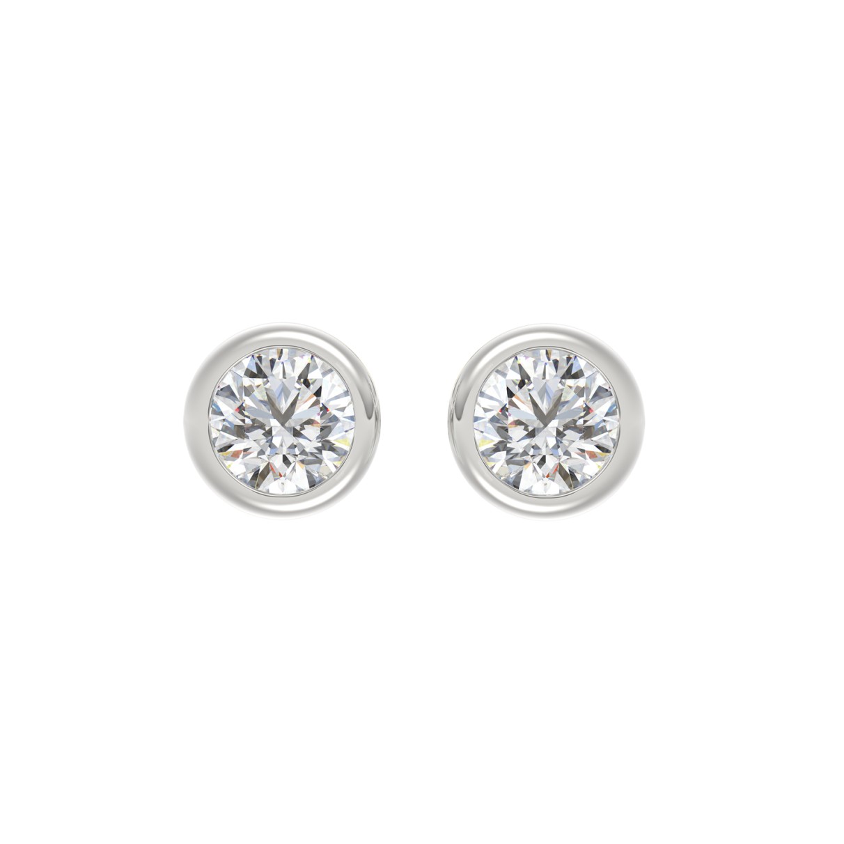 LADIES SOLITAIRE EARRINGS 3CT ROUND DIAMOND 14K WH...