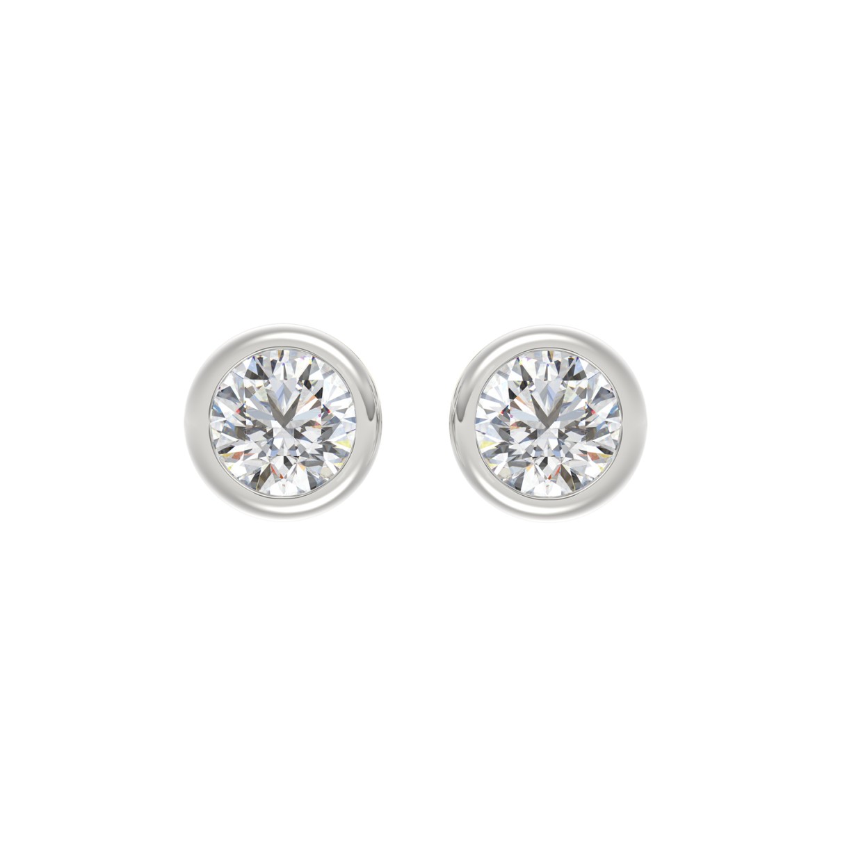LADIES SOLITAIRE EARRINGS 3CT ROUND DIAMOND 14K WH...