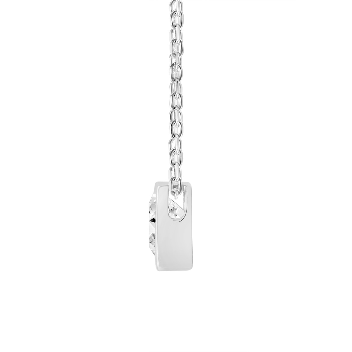 LADIES SOLITAIRE PENDANT 2CT PRINCESS DIAMOND 14K WHITE GOLD