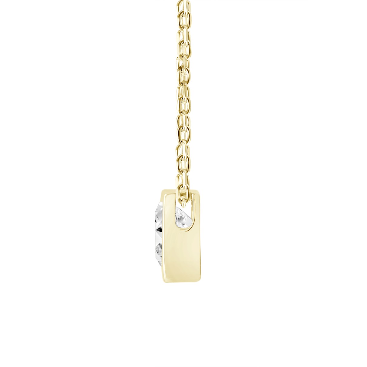 LADIES SOLITAIRE PENDANT 2CT PRINCESS DIAMOND 14K YELLOW GOLD