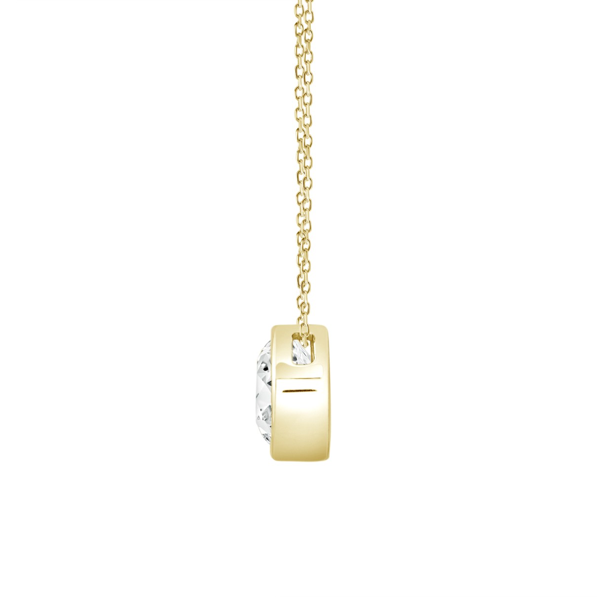 LADIES SOLITAIRE PENDANT 2CT ROUND DIAMOND 14K YELLOW GOLD