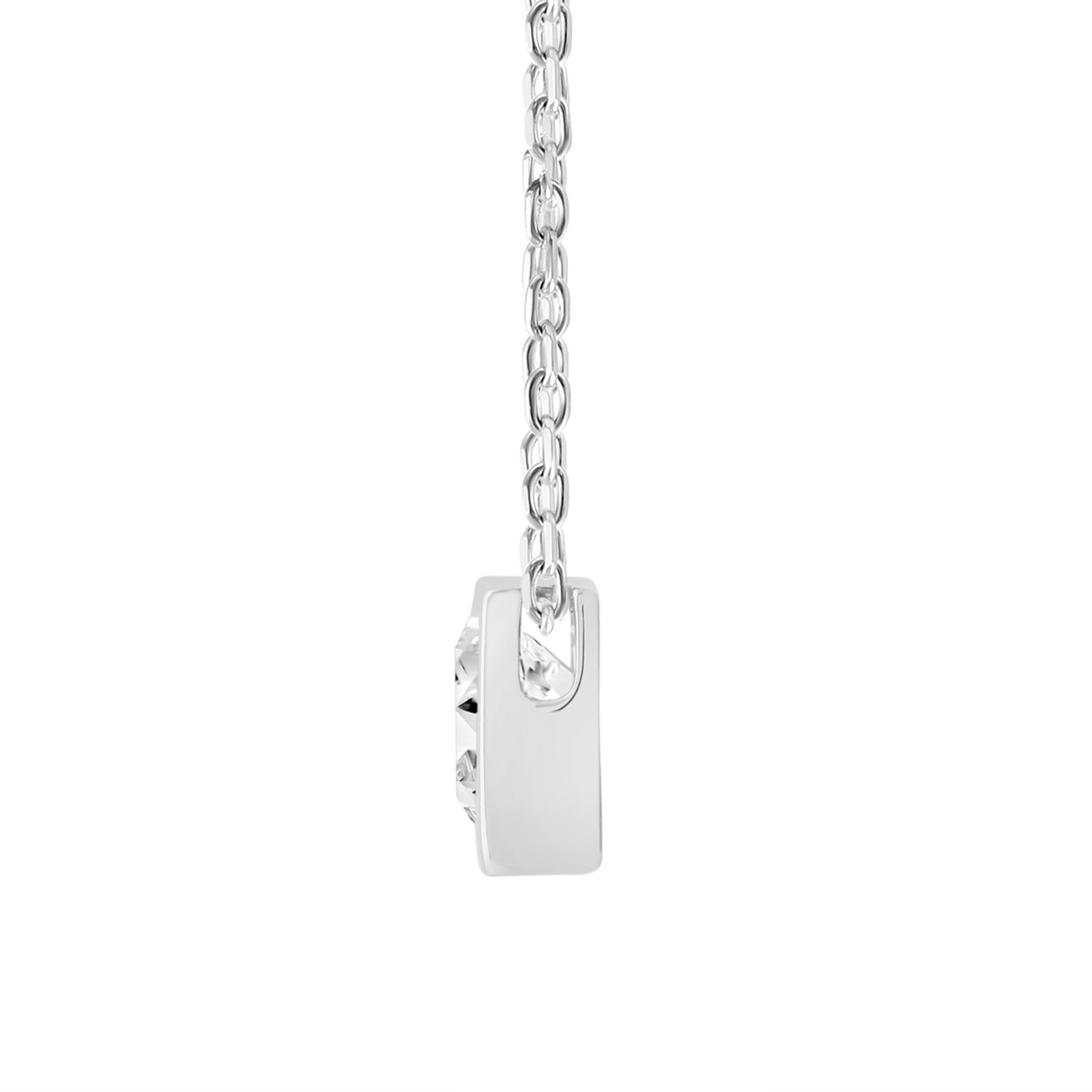 LADIES SOLITAIRE PENDANT 3CT PRINCESS DIAMOND 14K WHITE GOLD