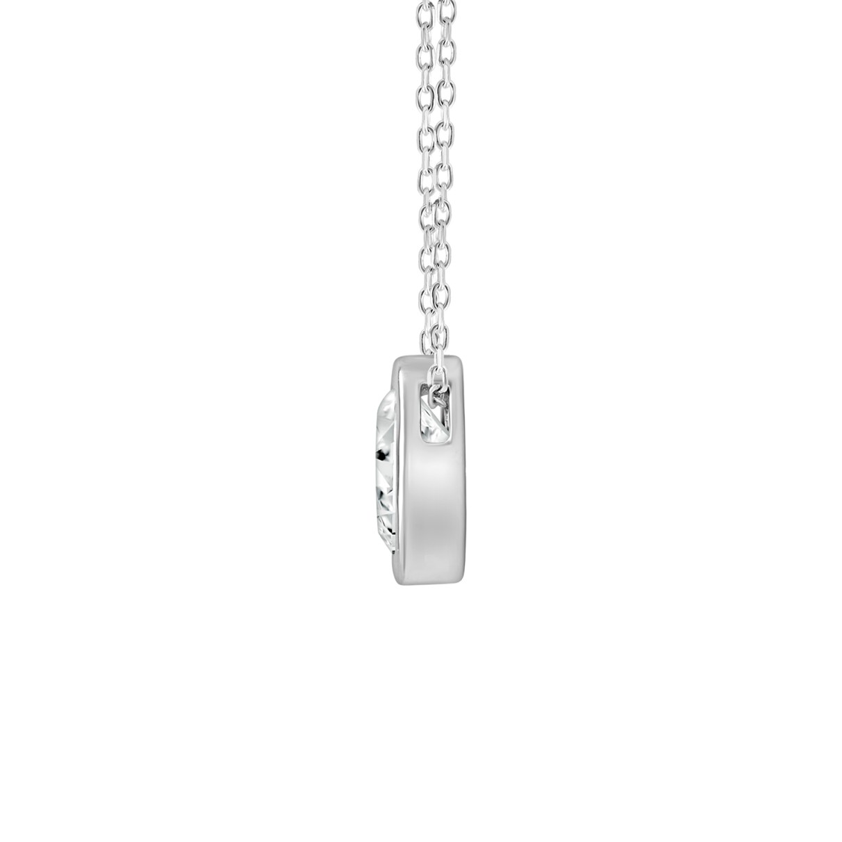 LADIES SOLITAIRE PENDANT 3CT OVAL DIAMOND 14K WHITE GOLD