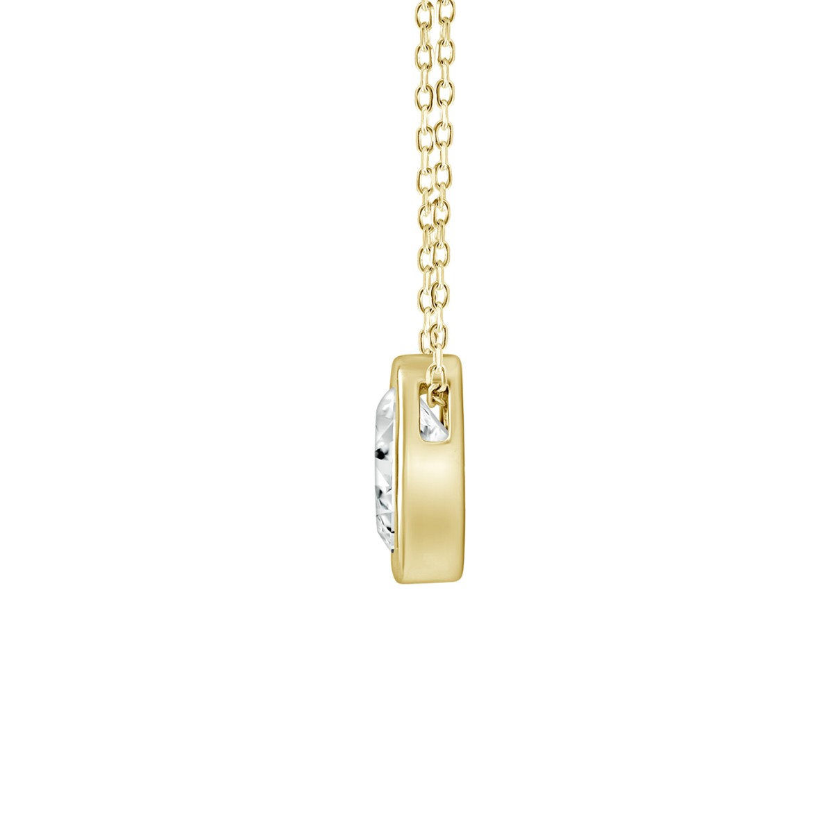 LADIES SOLITAIRE PENDANT 3CT OVAL DIAMOND 14K YELLOW GOLD