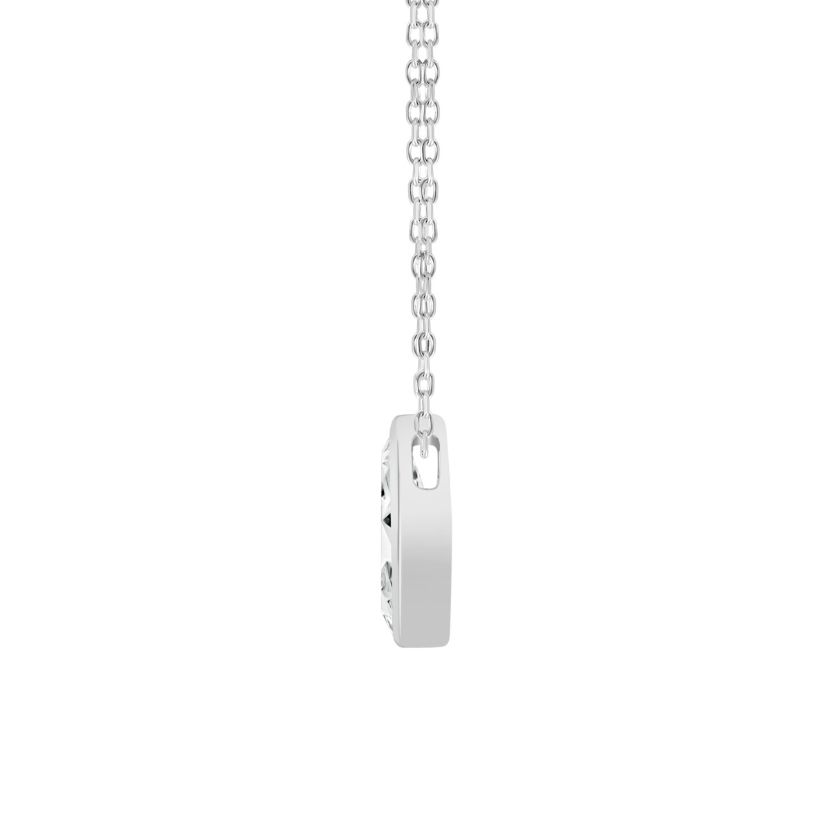 LADIES SOLITAIRE PENDANT 1CT MARQUISE DIAMOND 14K WHITE GOLD WITH CHAIN