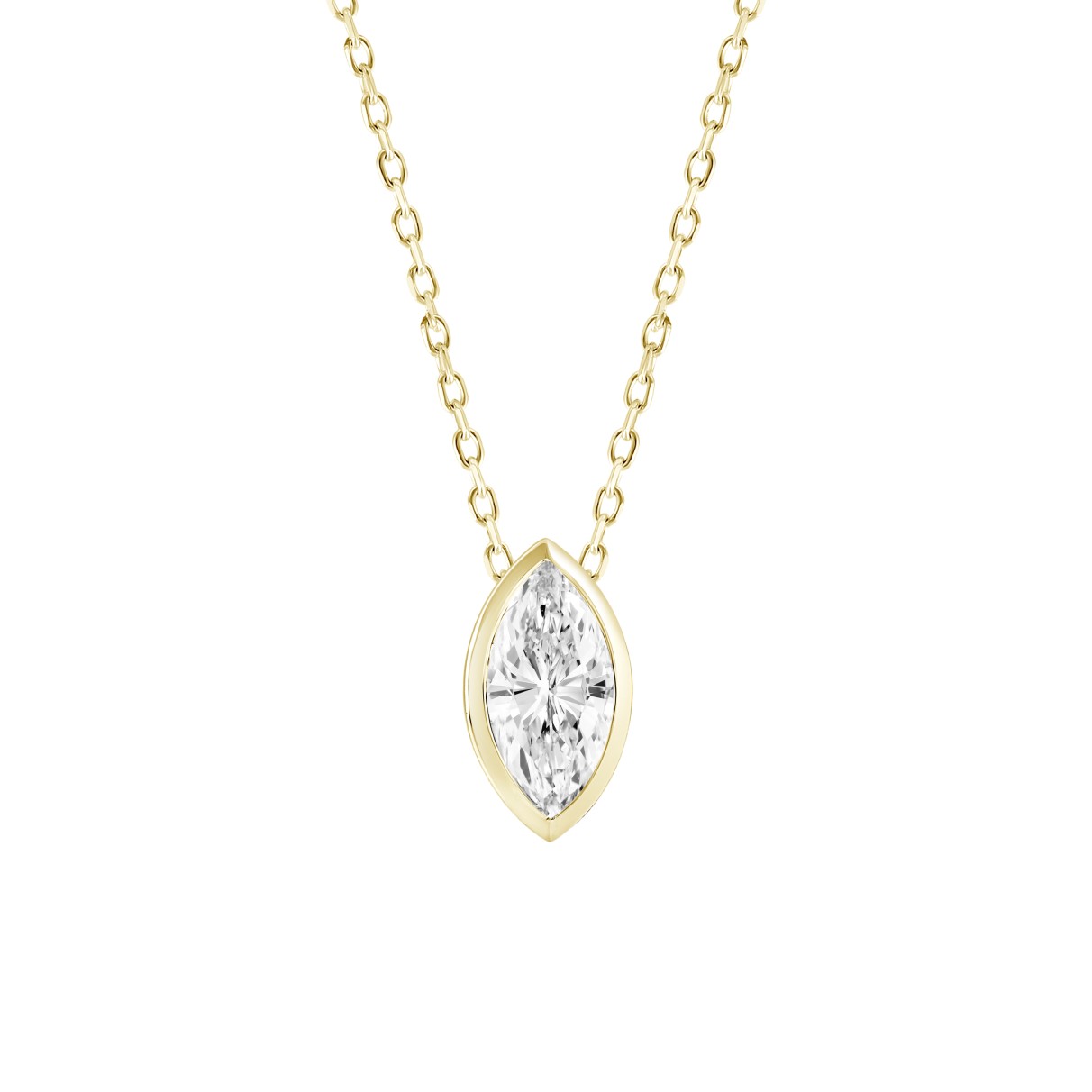 LADIES SOLITAIRE PENDANT 1CT MARQUISE DIAMOND 14K ...