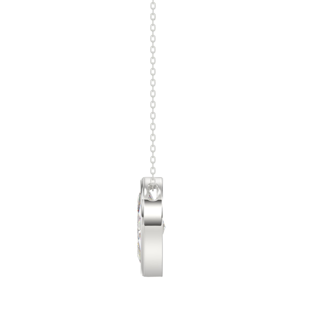 LADIES SOLITAIRE PENDANT 2CT MARQUISE DIAMOND 14K WHITE GOLD