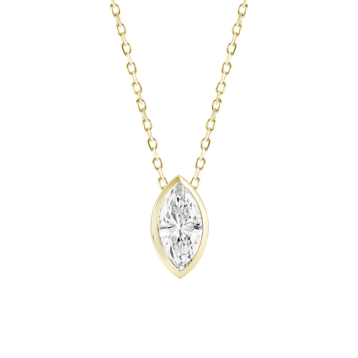 LADIES SOLITAIRE PENDANT 2CT MARQUISE DIAMOND 14K ...