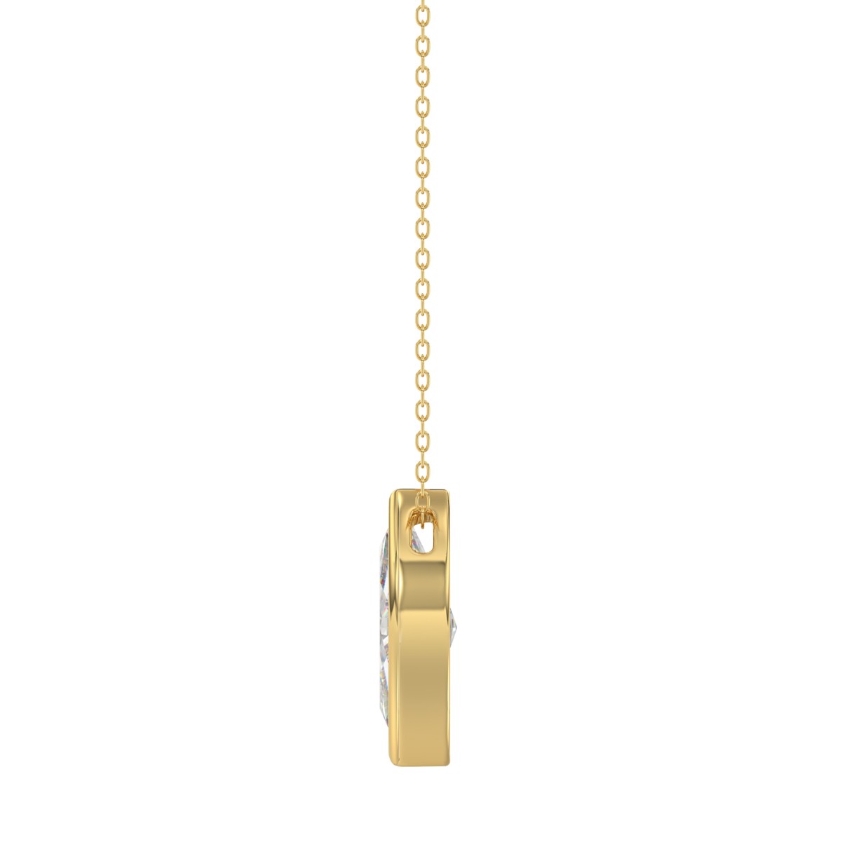 LADIES SOLITAIRE PENDANT 2CT MARQUISE DIAMOND 14K YELLOW GOLD