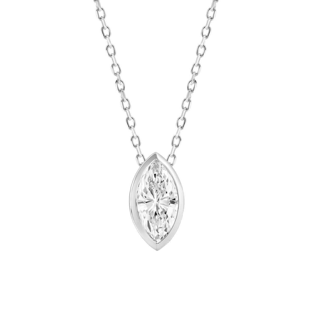 LADIES SOLITAIRE PENDANT 3CT MARQUISE DIAMOND 14K ...