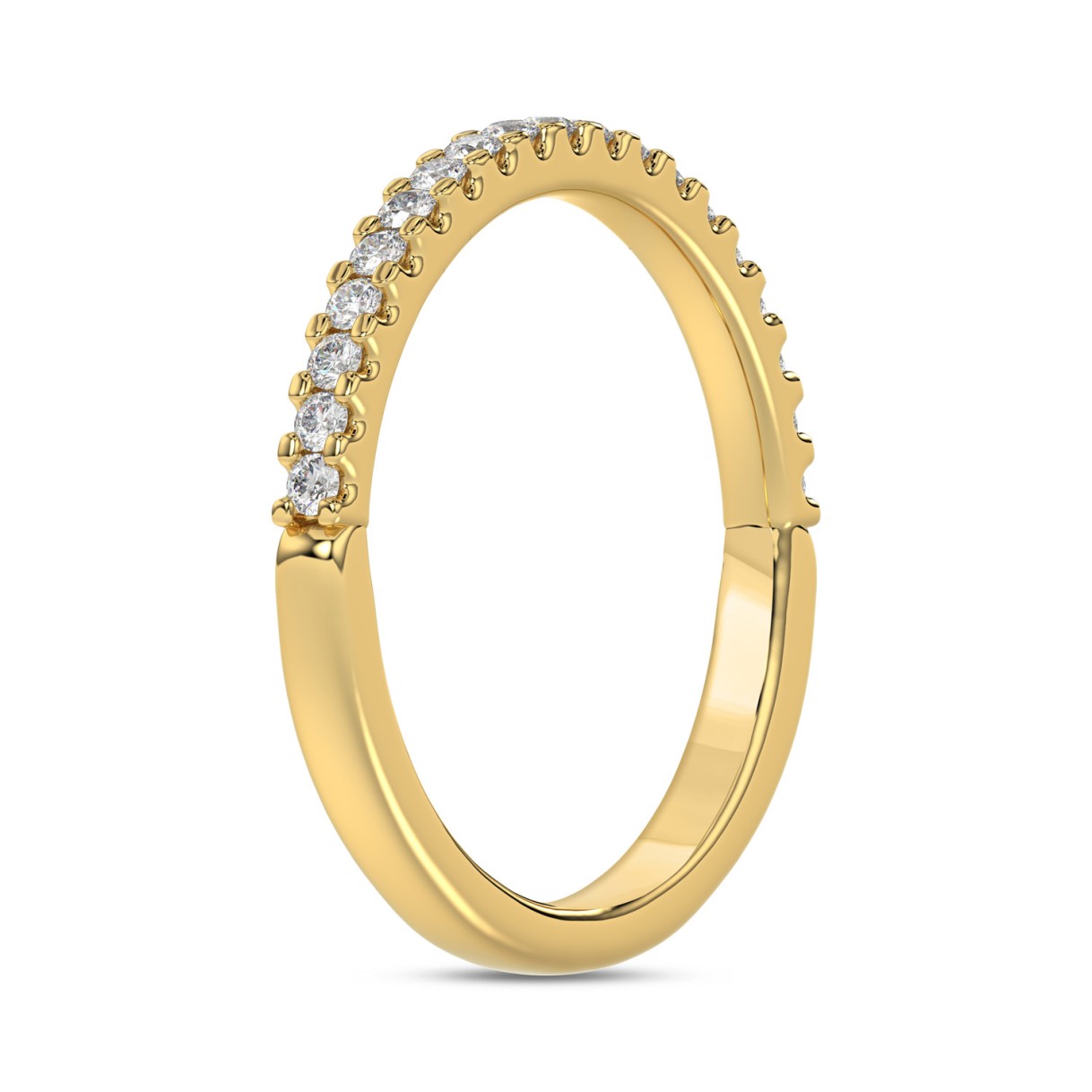LADIES BAND 1/4CT ROUND DIAMOND 14K YELLOW GOLD