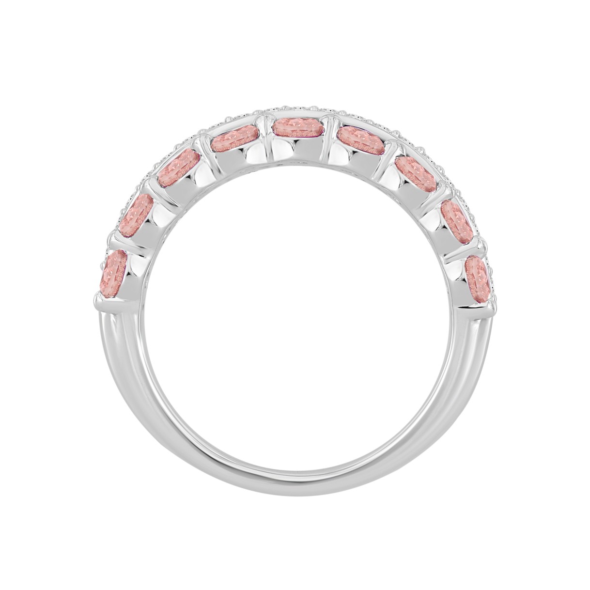 ETERNAL BLUSH COLLECTION LADIES RING 1 3/4CT ROUND DIAMOND 14K WHITE GOLD (ROUND PINK)