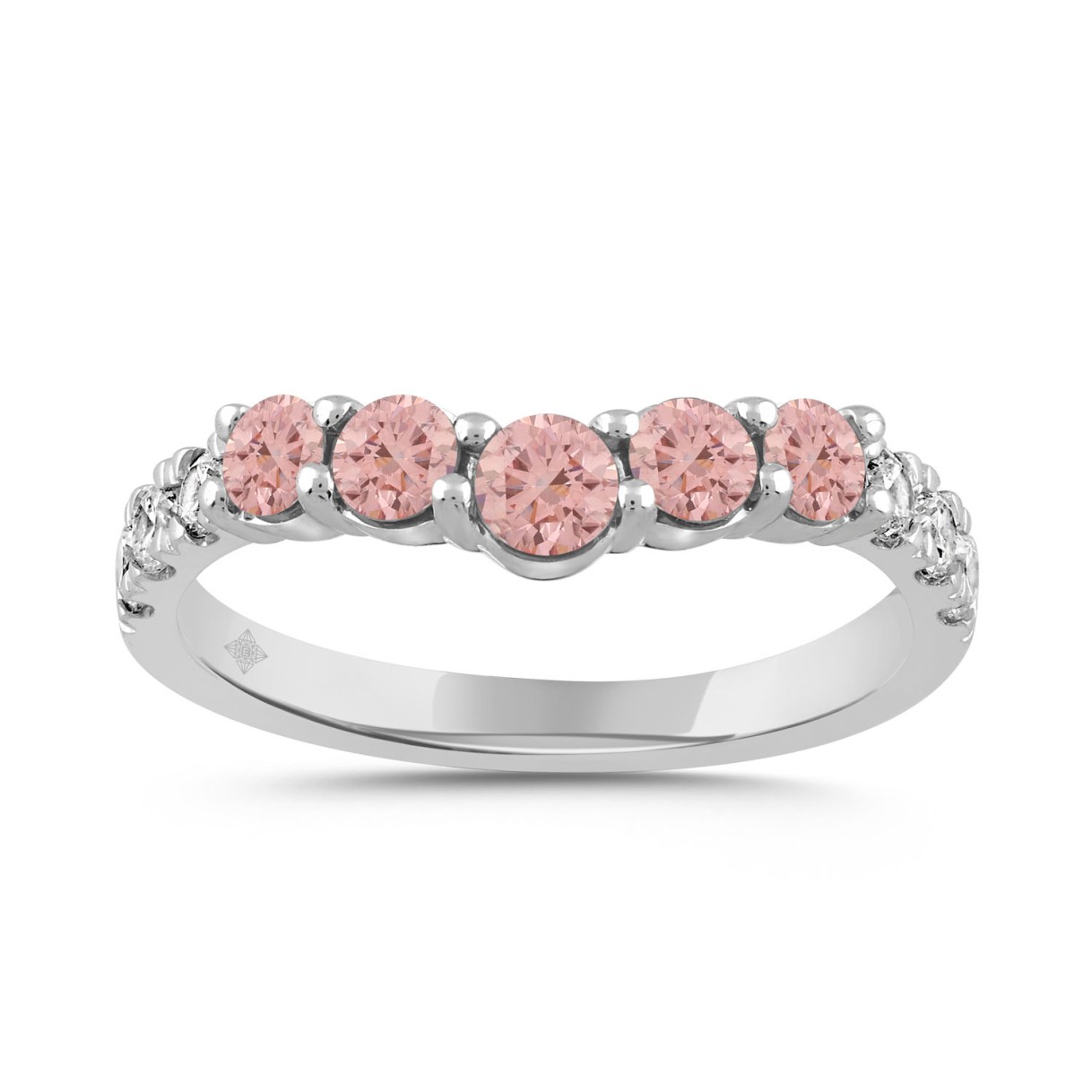 ETERNAL BLUSH COLLECTION LADIES BAND 1CT PINK ROUN...