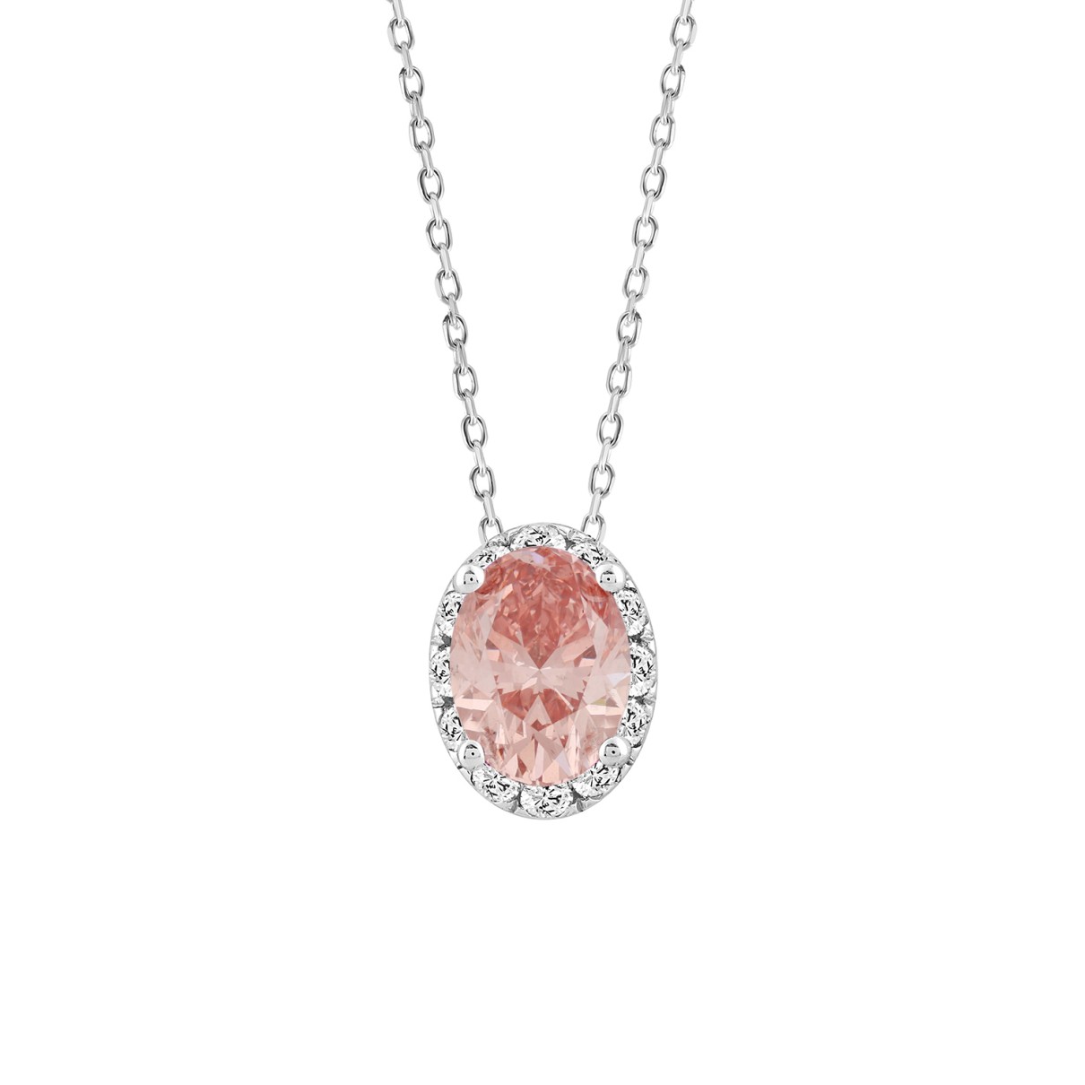 LADIES PENDANT 1 1/4CT ROUND/OVAL DIAMOND 14K WHIT...