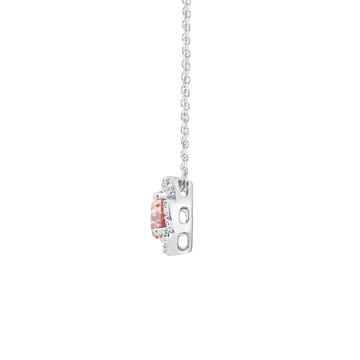 LADIES PENDANT 1CT ROUND DIAMOND 14K WHITE GOLD WITH CHAIN (CENTER STONE ROUND DIAMOND 3/4CT )