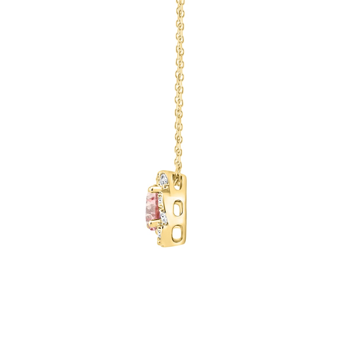 LADIES PENDANT 1CT ROUND DIAMOND 14K YELLOW GOLD WITH CHAIN (CENTER STONE ROUND DIAMOND 3/4CT )