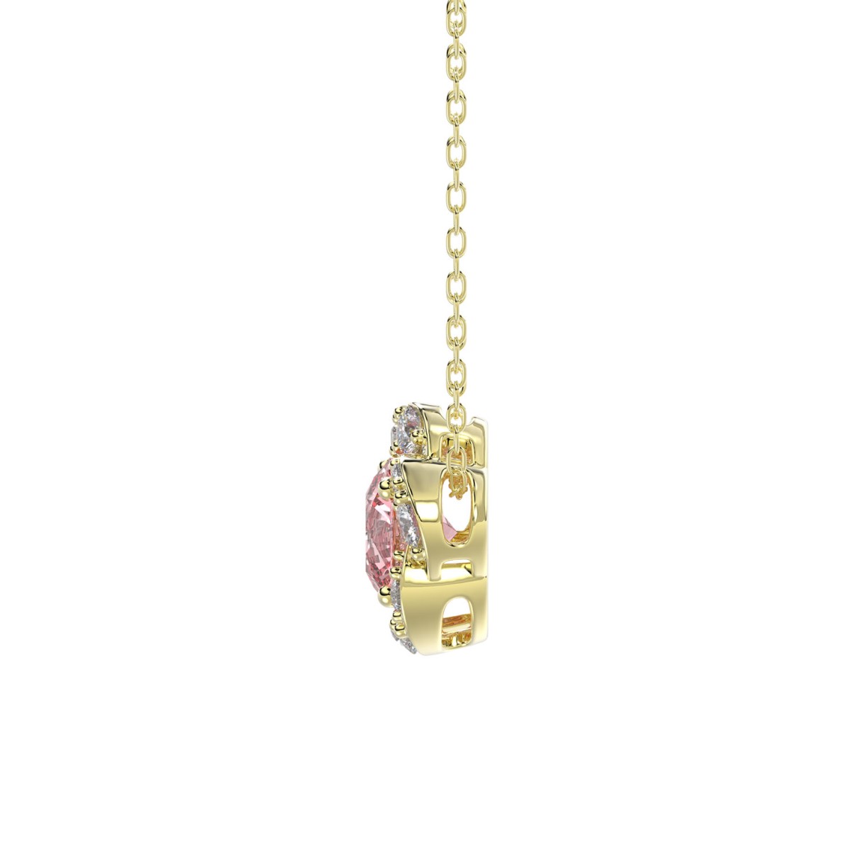 LADIES PENDANT 1CT ROUND DIAMOND 14K YELLOW GOLD WITH CHAIN (CENTER STONE ROUND DIAMOND 3/4CT )