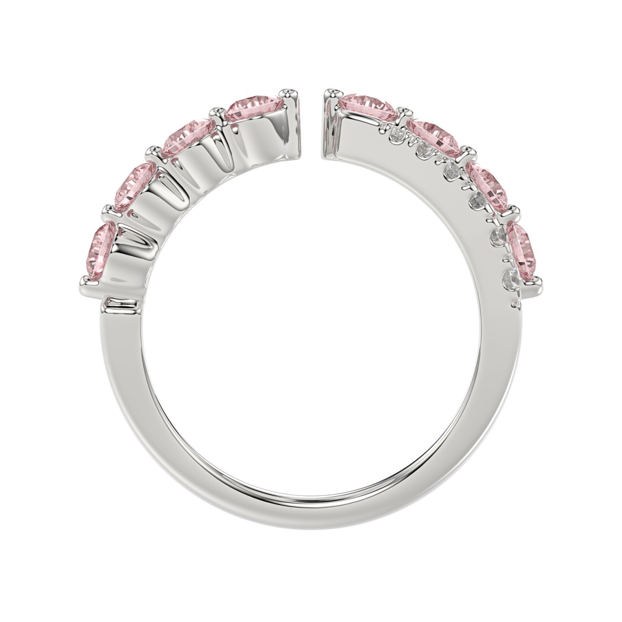 ETERNAL BLUSH COLLECTION LADIES RING 1CT ROUND DIAMOND 14K WHITE GOLD