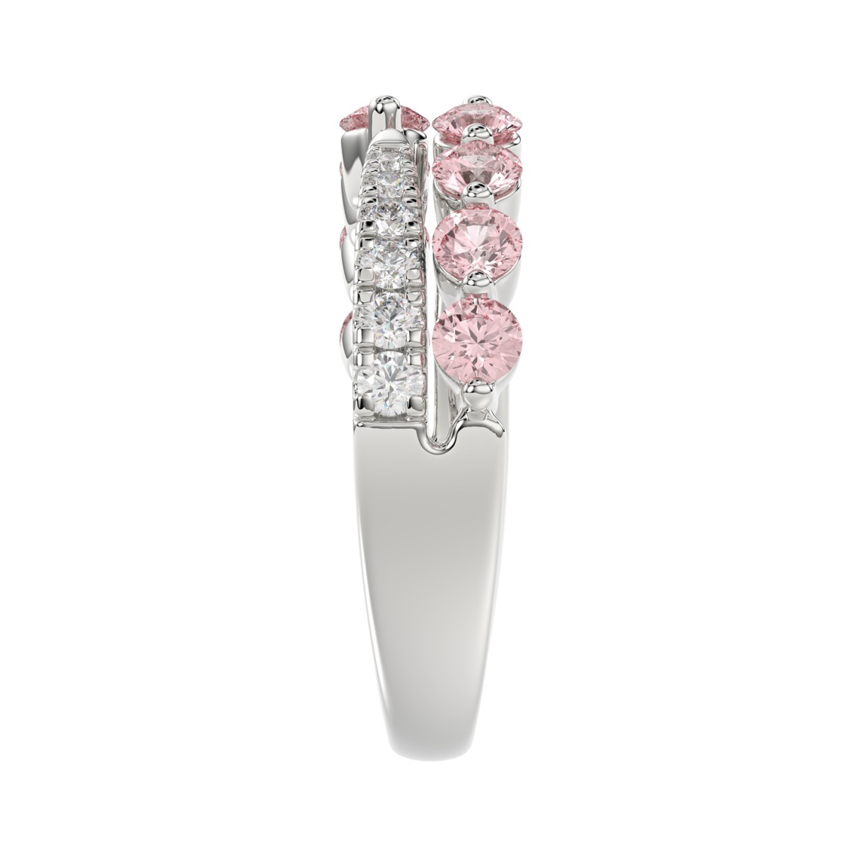 ETERNAL BLUSH COLLECTION LADIES RING 1CT ROUND DIAMOND 14K WHITE GOLD