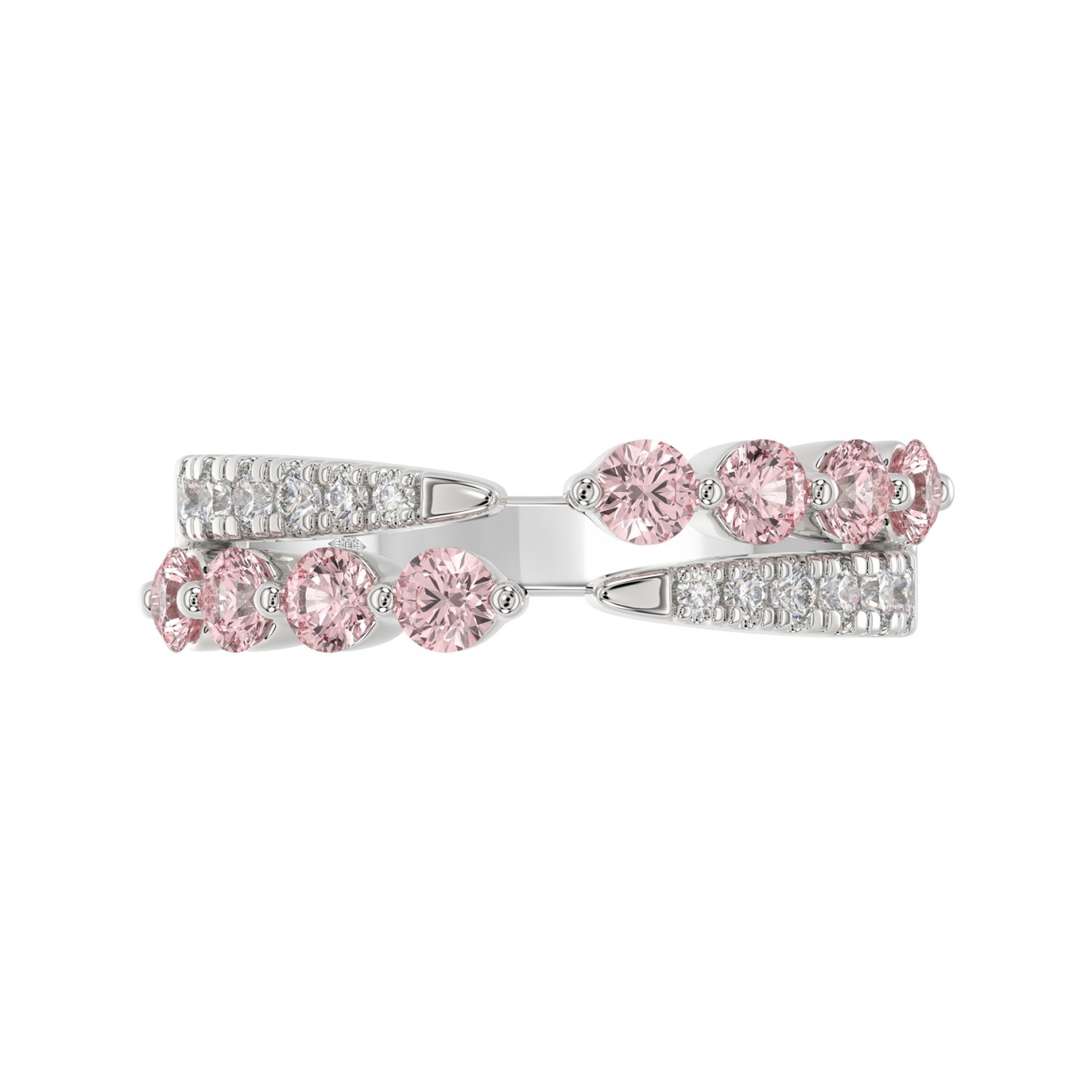 ETERNAL BLUSH COLLECTION LADIES RING 1CT ROUND DIAMOND 14K WHITE GOLD