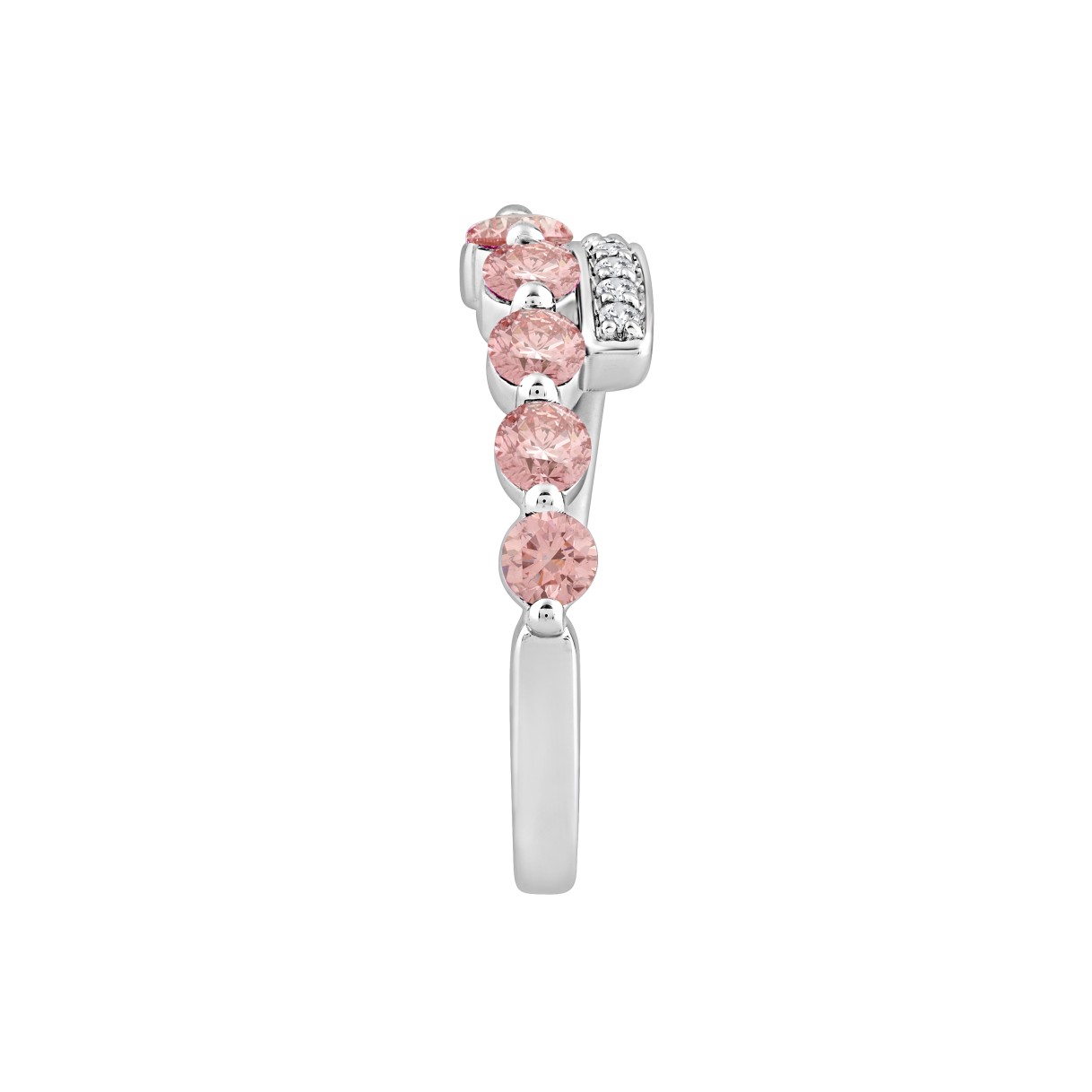 ETERNAL BLUSH COLLECTION LADIES RING 3/4CT ROUND DIAMOND 14K WHITE GOLD (PINK ROUND)
