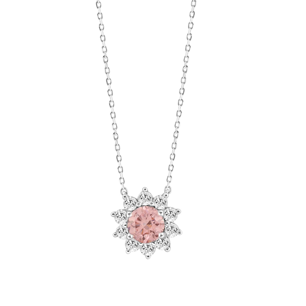 LADIES NECKLACE 1 1/4CT ROUND DIAMOND 14K WHITE GO...