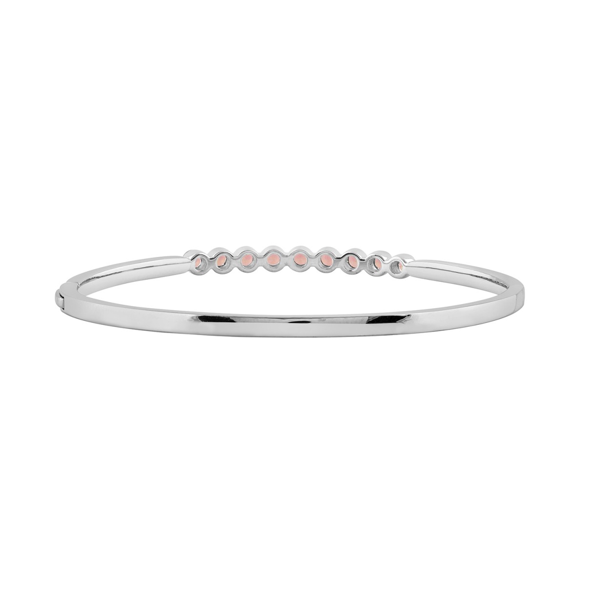 LADIES BANGLE 1 1/3CT ROUND DIAMOND 14K WHITE GOLD