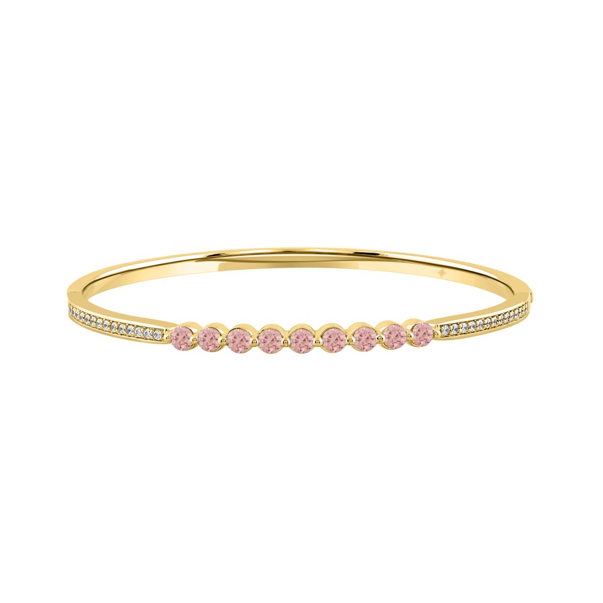ETERNAL BLUSH COLLECTION LADIES BANGLE 1 1/3CT ROUND DIAMOND 14K YELLOW GOLD (ROUND PINK)