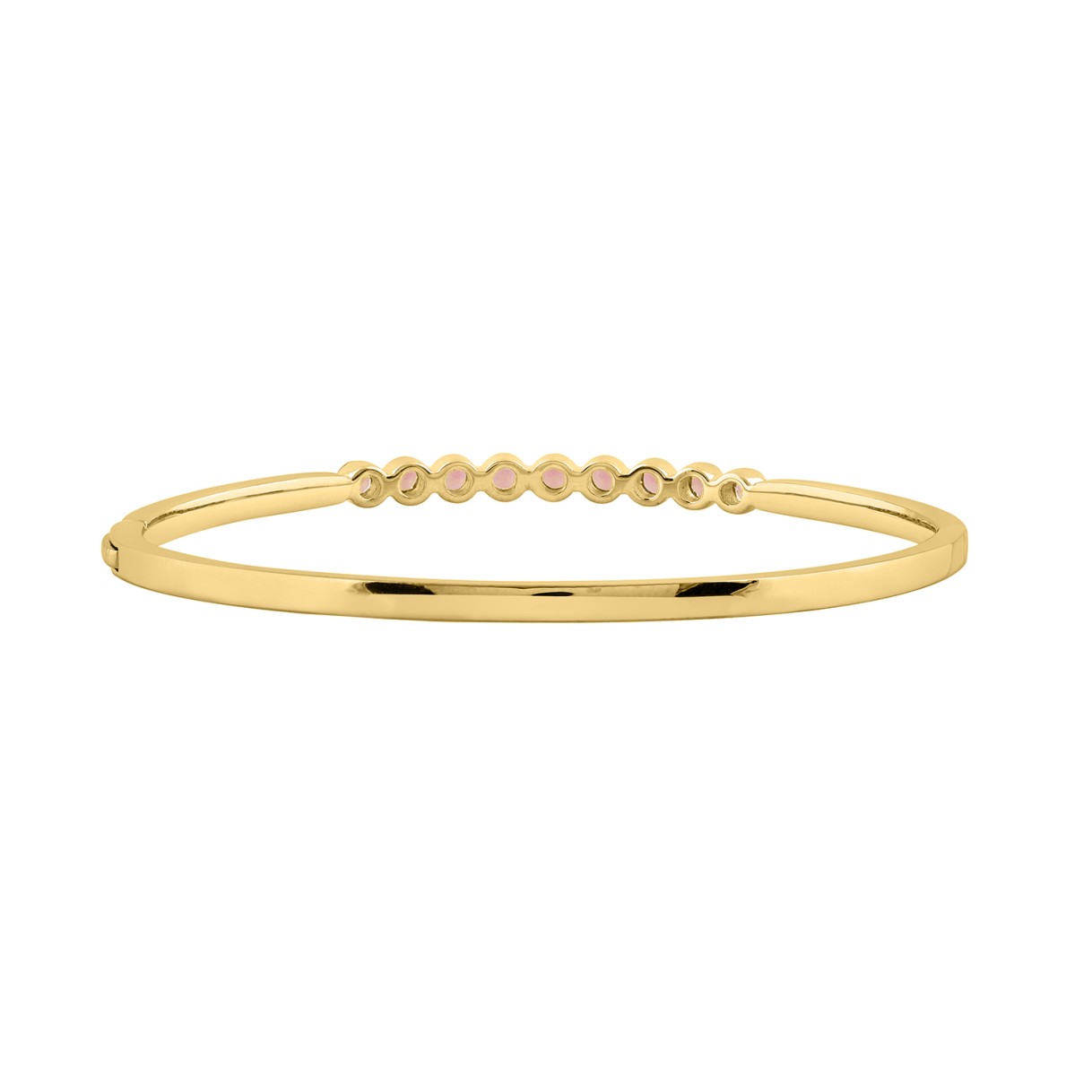 ETERNAL BLUSH COLLECTION LADIES BANGLE 1 1/3CT ROUND DIAMOND 14K YELLOW GOLD (ROUND PINK)