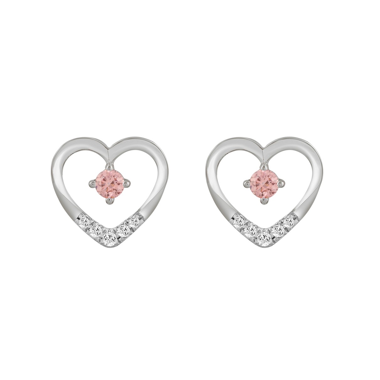 LADIES EARRINGS 1/3CT ROUND DIAMOND 14K WHITE GOLD...