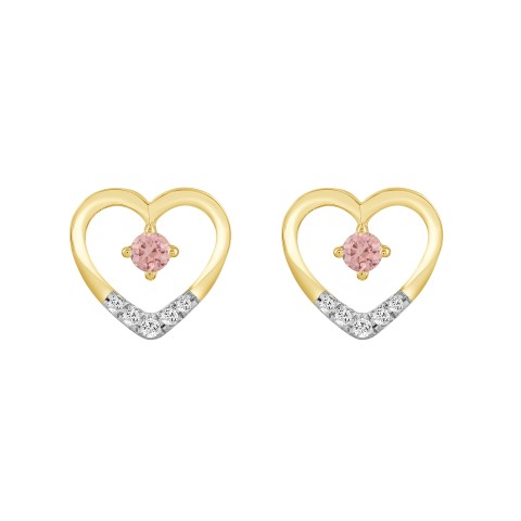 LADIES EARRINGS 1/3CT ROUND DIAMOND 14K YELLOW GOLD (CENTER STONE ROUND DIAMOND 1/6CT )