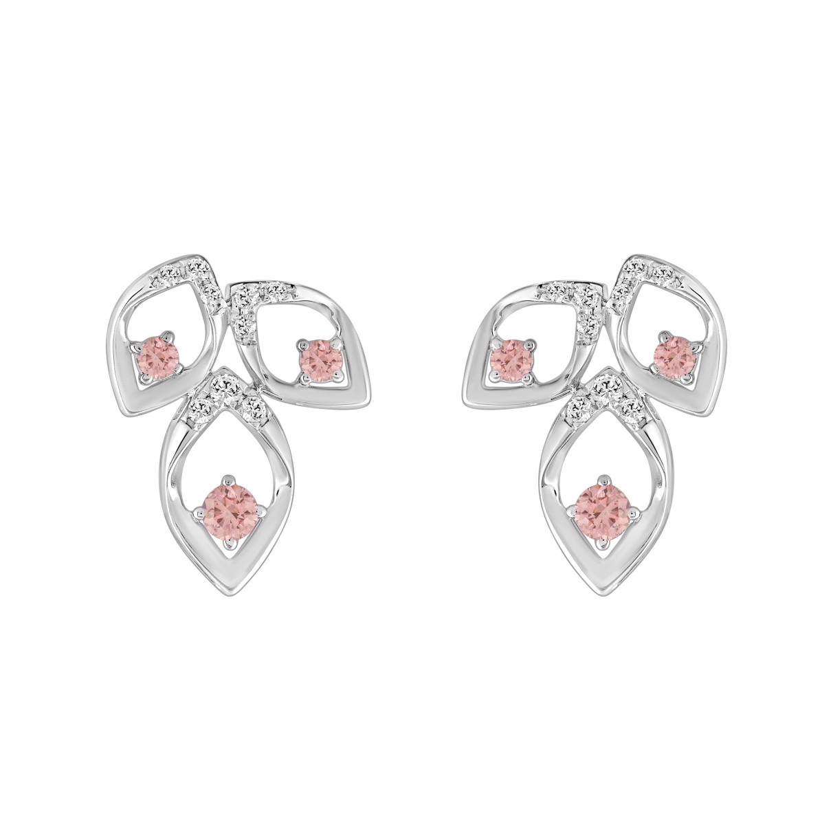 LADIES EARRINGS 1/2CT ROUND DIAMOND 14K WHITE GOLD...