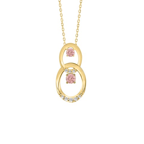 LADIES PENDANT 1/3CT ROUND DIAMOND 14K YELLOW GOLD WITH CHAIN