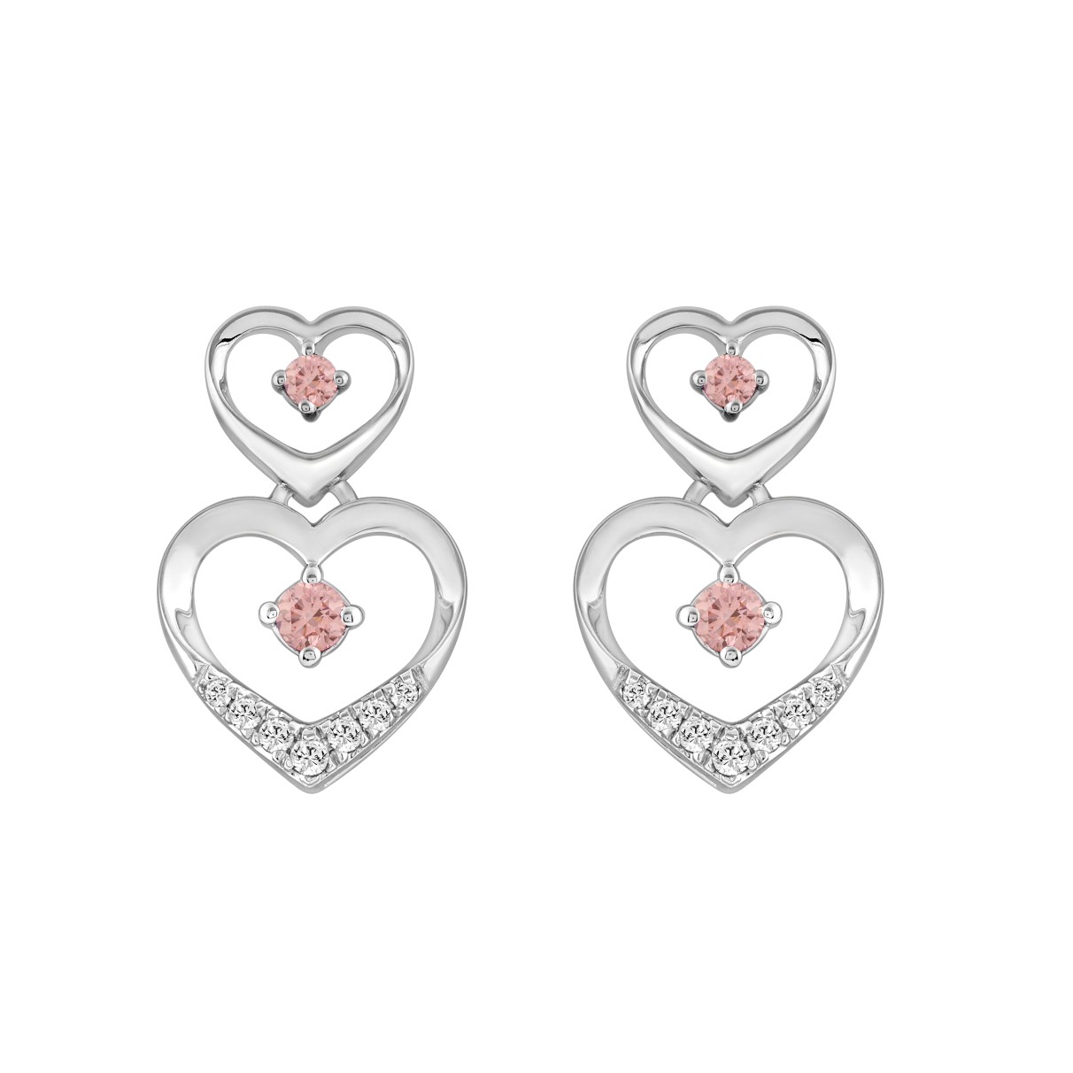 LADIES EARRINGS 1/2CT ROUND DIAMOND 14K WHITE GOLD...