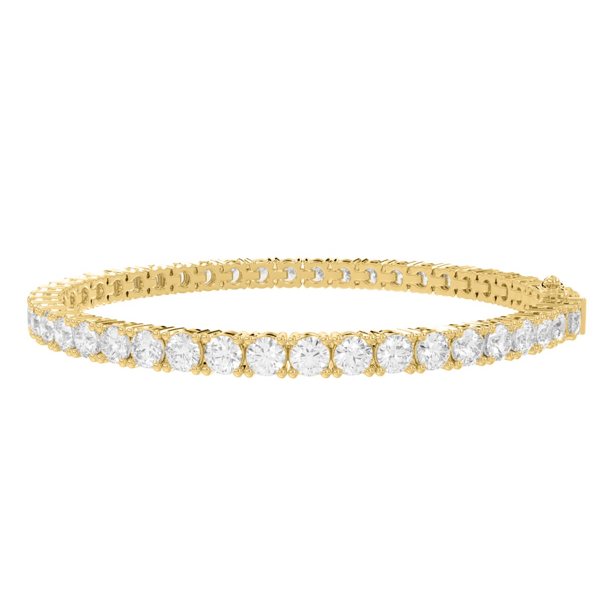 LADIES TENNIS BRACELET 5 5/8CT ROUND DIAMOND 14K Y...