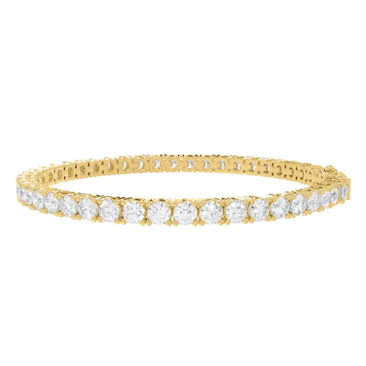 LADIES TENNIS BRACELET 5 5/8CT ROUND DIAMOND 14K Y...